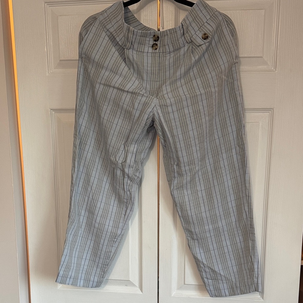 Club Monaco Gray Plaid Cropped Pants